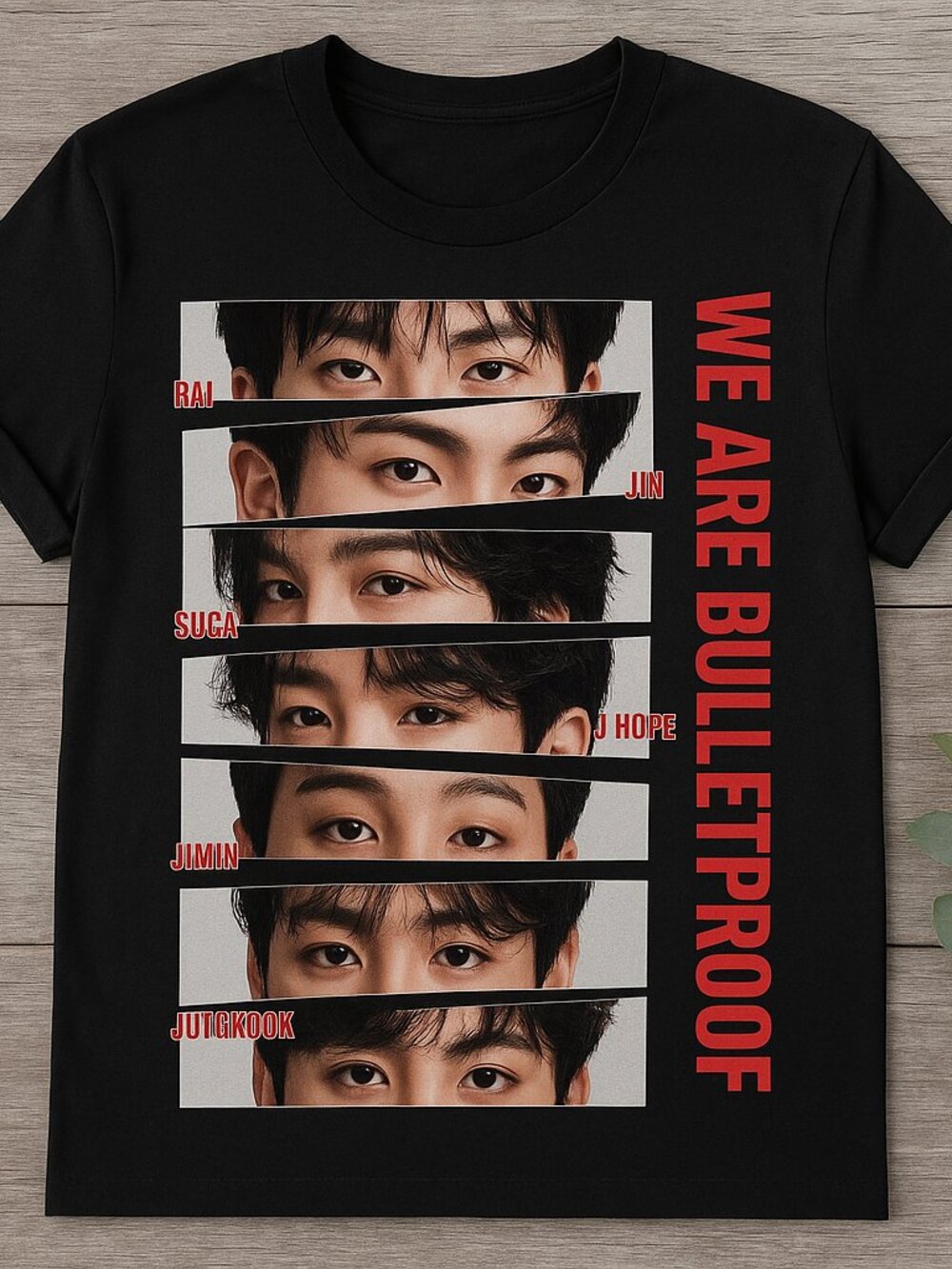 K-Pop Boy Band Graphic T-Shirt – Black Music Fan Tee – Korean Pop Inspired Shirt